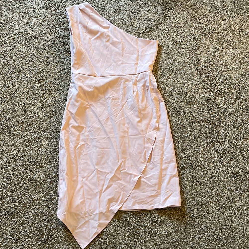 Pink one shoulder dress